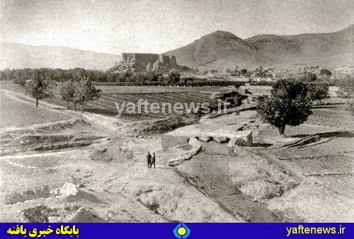دورنماي پل صفوي و فلك‌الافلاك خرم‌آباد؛ سال 1307